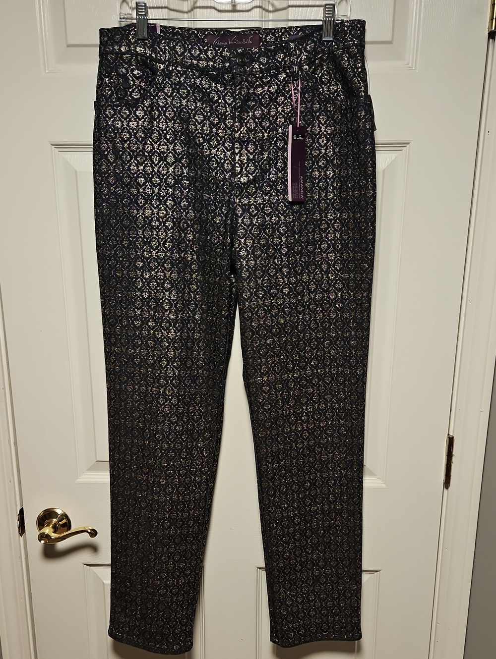 Gloria Vanderbilt Metallic Patterned Pants